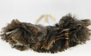 Kleine plumeaus van struisvogelveren
