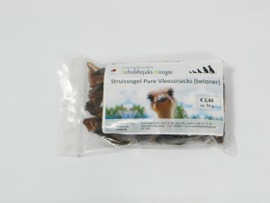 Struisvogelvleessnacks-50g - Hondenvoeding