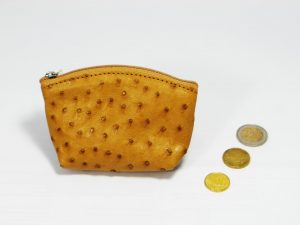 Portemonneetje - sleuteltasje in struisvogelleer