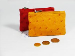 Portemonneetje - sleuteltasje in struisvogelleer