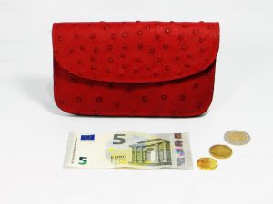 Portemonnee Struisvogelleer ronde rand